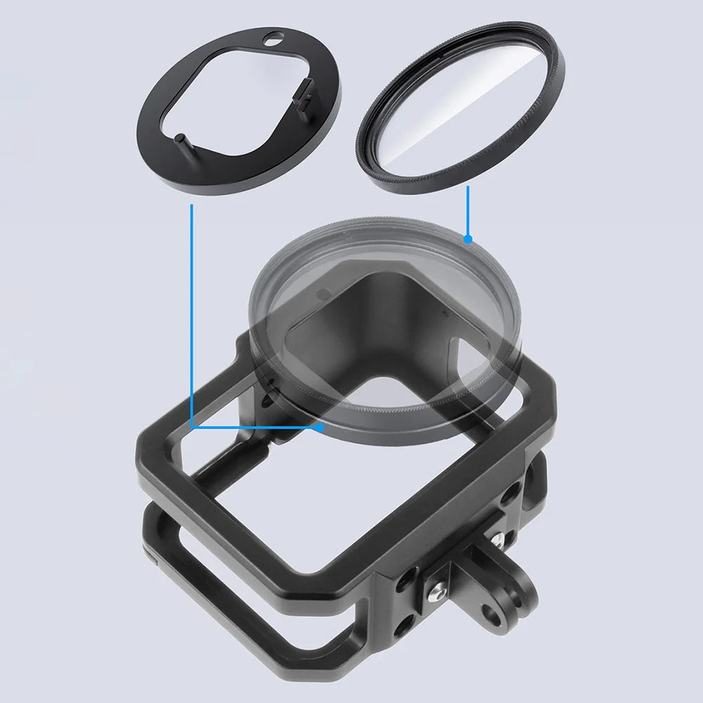 KF41279 For GoPro Hero 9/10 Camera Cage Protective Frame + Adapter Ring + UV Lens Set - 6