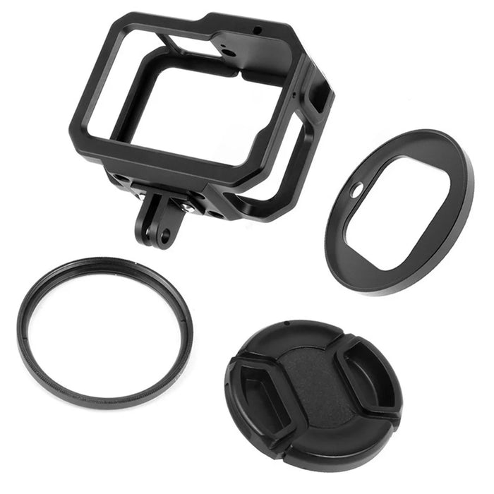 KF41279 Aluminum Alloy Camera Cage Protection Case for GoPro Hero 9/10 with Adapter Loop+UV Lens+Lens Cap - 1