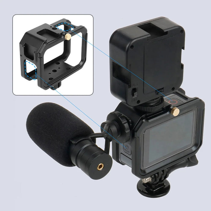 KF41279 Hard Aluminum Alloy Camera Cage Case for GoPro Hero 9/10 Extension Hot Shoe Mouth Case - 3