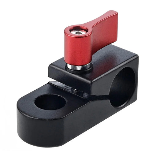 F42850 Single Hole 15mm Rail Clamp Mount Rod Holder Camera Rig Rod Extension System Accessories - Red - 1