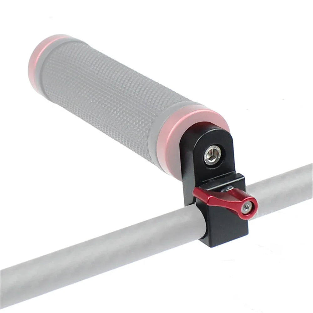 F42850 Single Hole 15mm Rail Clamp Mount Rod Holder Camera Rig Rod Extension System Accessories - Red - 3
