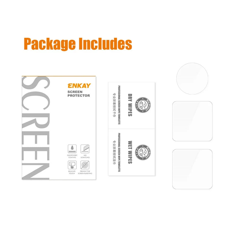 ENKAY HAT PRINCE for DJI Action 2 Dual Screen Protector, 9H High-Alumina-Silicon Tempered Glass Front Back Screen Protector + Lens Film - 6