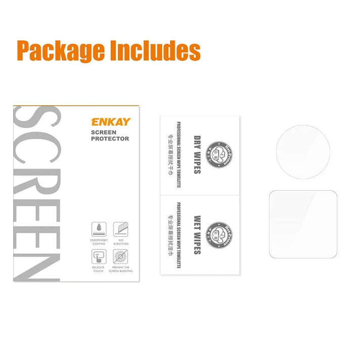 ENKAY HAT PRINCE Screen Protector for DJI Action 2 , Clear 9H High-Alumina-Silicon Tempered Glass Screen Protector + Lens Protector - 6