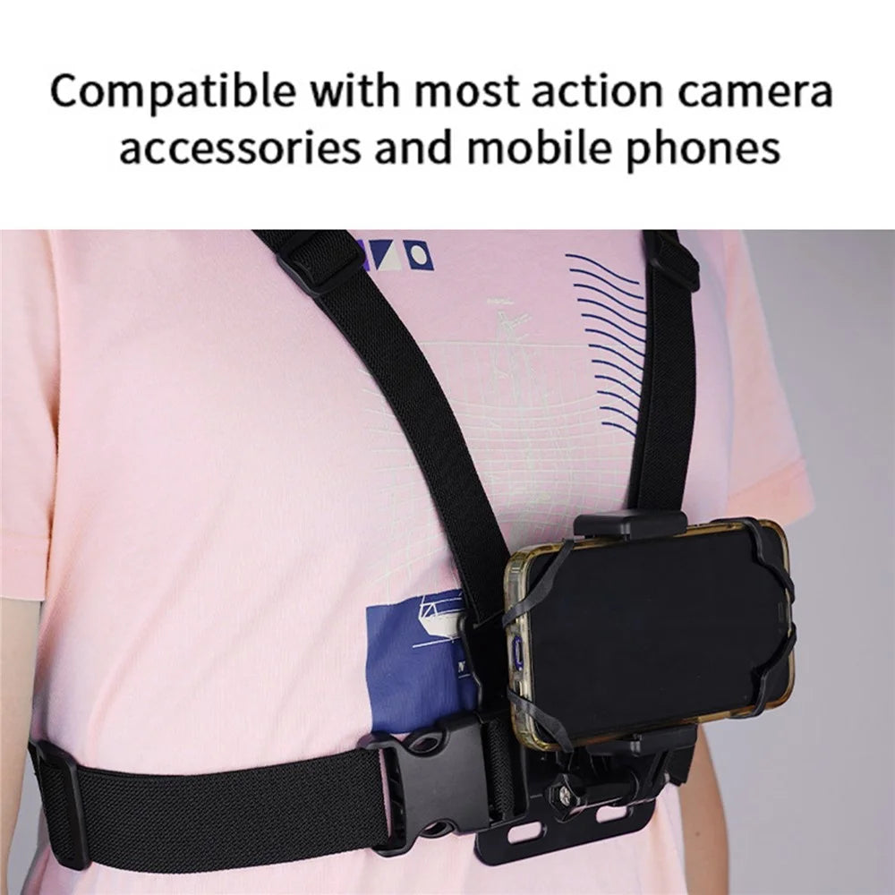 X-3-3 Action Camera Chest Strap Mount Belt Chest Mount Harness with Phone Holder Clip - 3