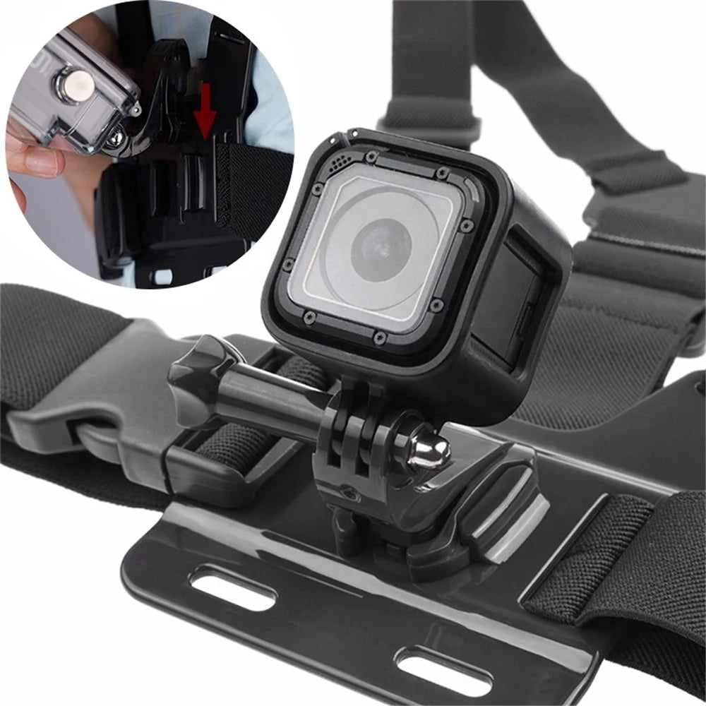 X-3-3 Action Camera Chest Strap Mount Belt Chest Mount Harness with Phone Holder Clip - 4