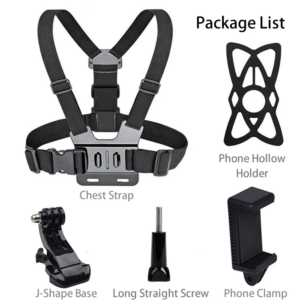 X-3-3 Action Camera Chest Strap Mount Belt Chest Mount Harness with Phone Holder Clip - 5