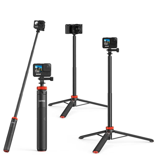 UURIG TP-03 5-Section Telescopic Selfie Stick Hidden Tripod for GoPro Insta Action Camera - 1