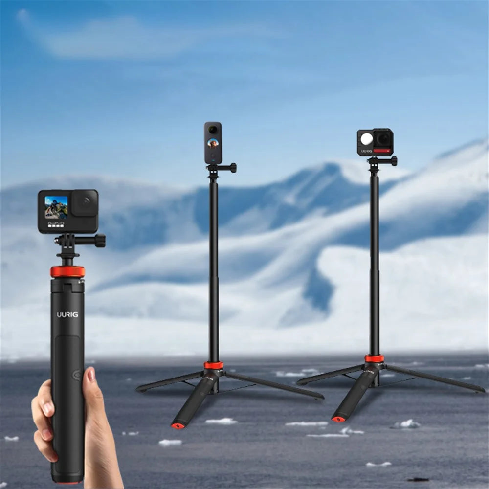 UURIG TP-03 5-Section Telescopic Selfie Stick Hidden Tripod for GoPro Insta Action Camera - 6