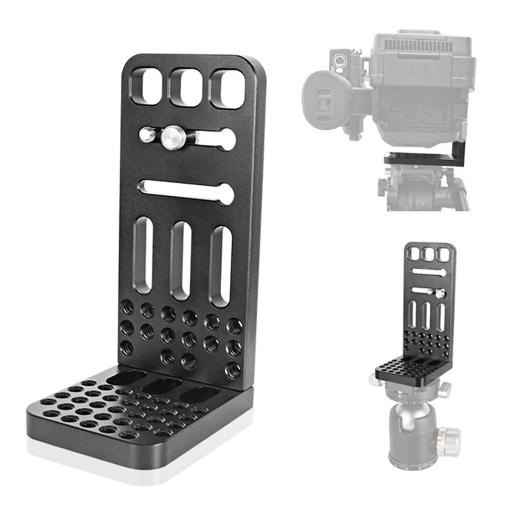 L130A Universal 1 / 4'' Screw Hole SLR Camera Bracket Mount Aluminum Alloy Vertical Shooting Plate - 1