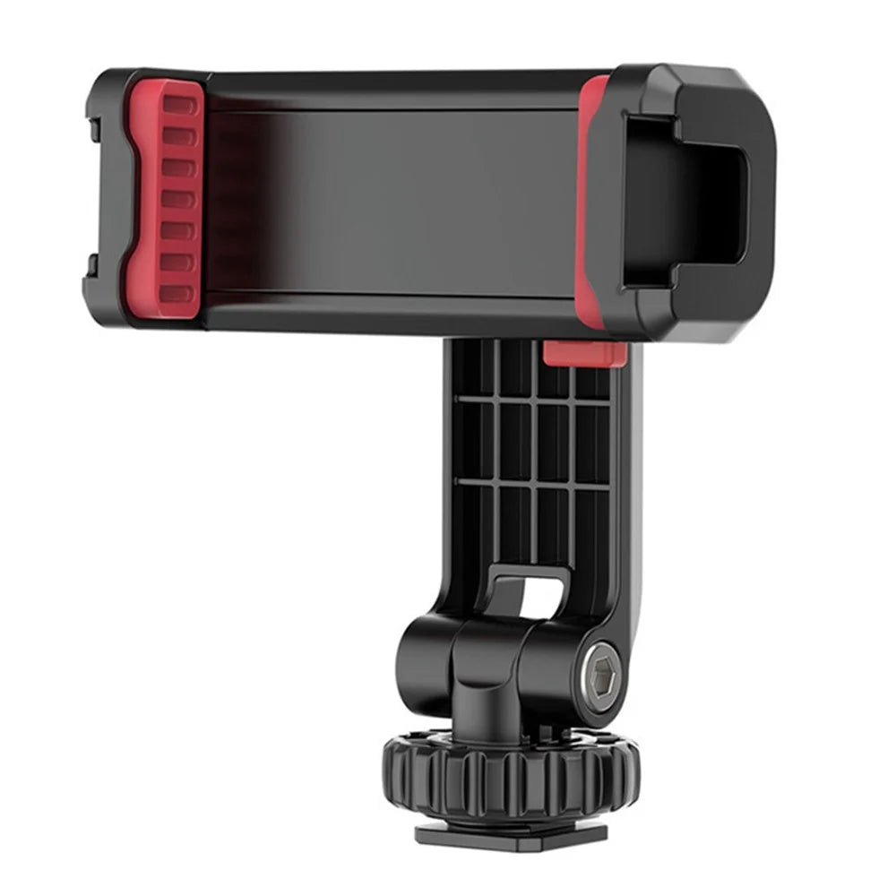 ST-06S Universal Camera Dual Cold Shoe Adapter Phone Mount Clamp 360-Degree Rotation Holder Smartphone Clip - 1