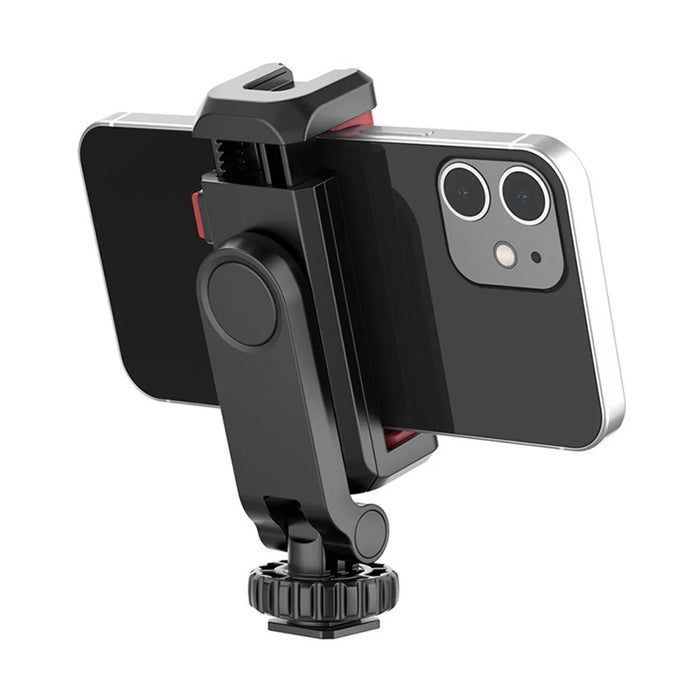 ST-06S Universal Camera Dual Cold Shoe Adapter Phone Mount Clamp 360-Degree Rotation Holder Smartphone Clip - 3