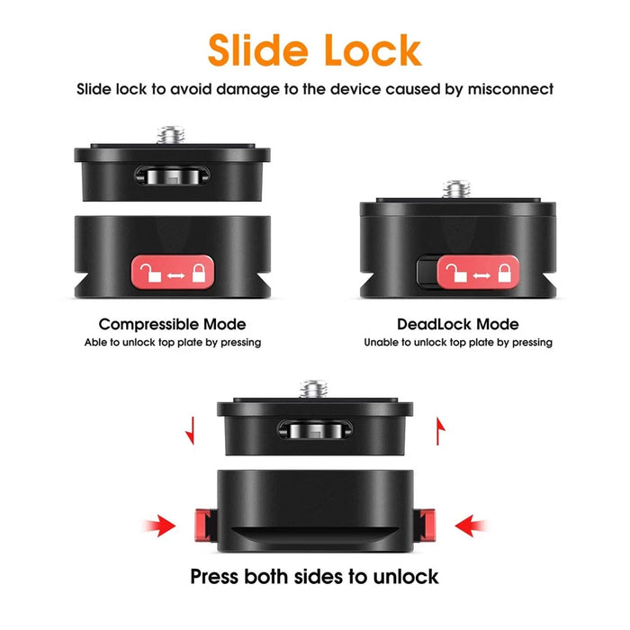 AL-6614755519791 Aluminum Alloy Quick Release Plate Gimbal Stabilizer with Slide Lock - 3