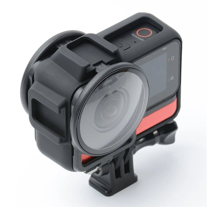 For Insta360 ONE RS Panorama Camera Lens Cover Tempered Glass Protector + Camera Frame Anti-collision Case - 4