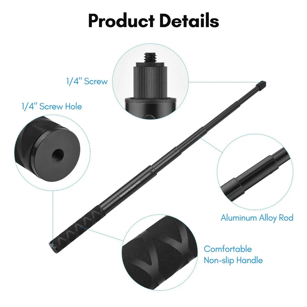 L38111 1.11m Motorcycle Bike Invisible Selfie Stick Handlebar Mount Bracket with 1 / 4 Inch Screw for Insta360 One X2 / RS Camera - 6