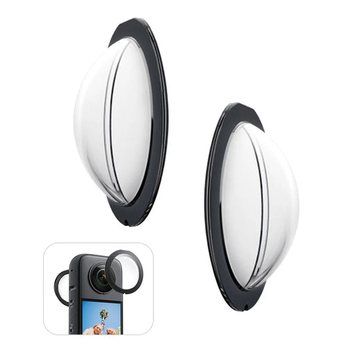 BRDRC 2Pcs Sticky Lens Guard for Insta360 One X3 , Anti-scratch Adhesive PC Camera Lens Protector - 1