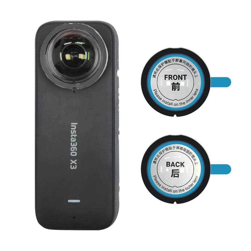 BRDRC 2Pcs Sticky Lens Guard for Insta360 One X3 , Anti-scratch Adhesive PC Camera Lens Protector - 5
