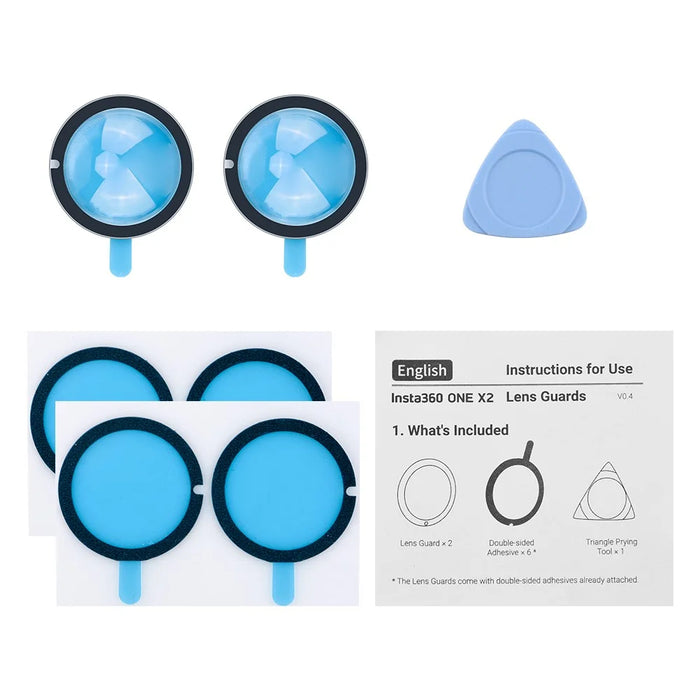 BRDRC 2Pcs PC Adhesive Lens Protector for Insta360 One X2 , Anti-scratch Sticky Camera Lens Guard - 1