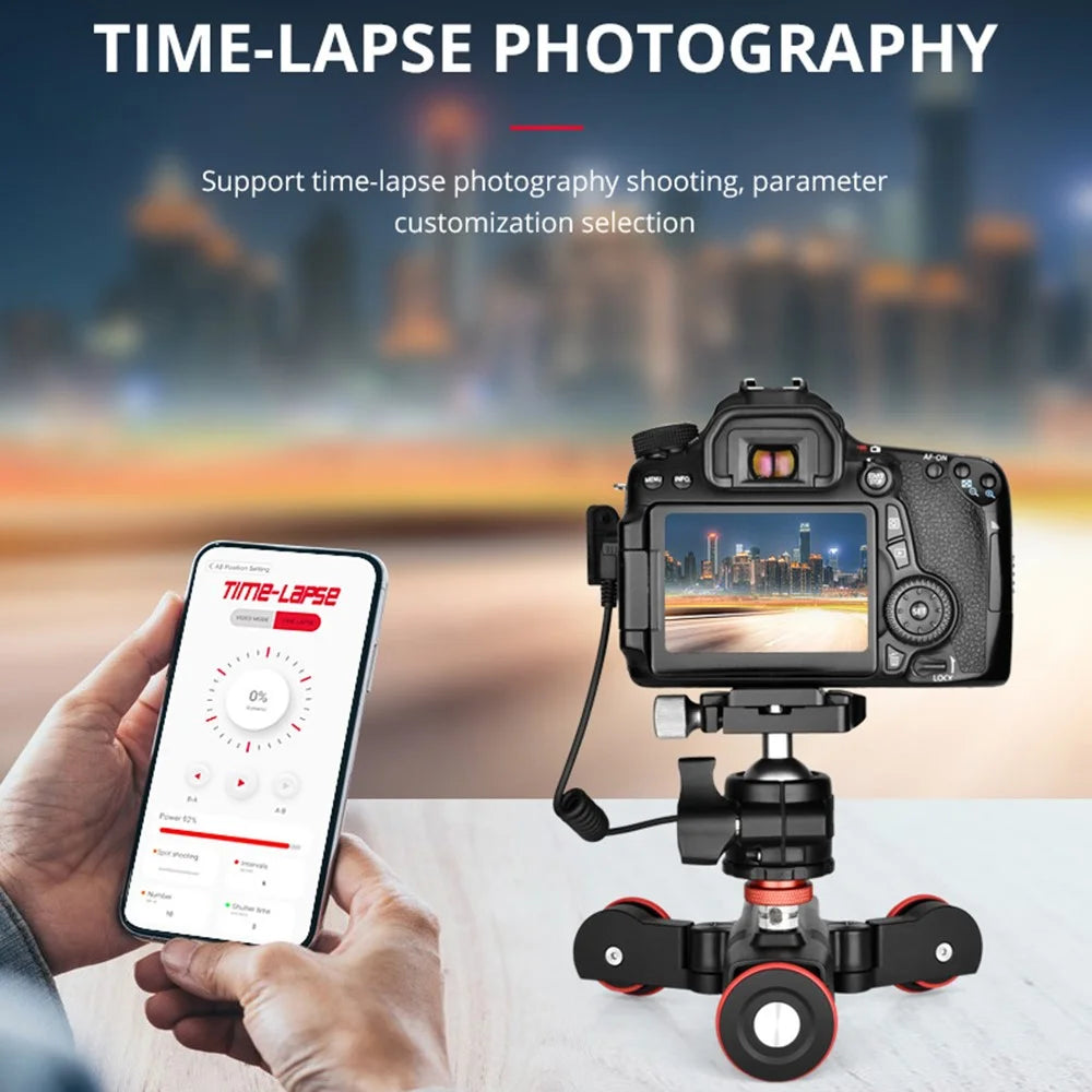 YELANGU L5G Motorized Smart Camera Video Dolly APP Control Electric Track Rail Slider Dolly Car for Cameras, Cell Phones - 5