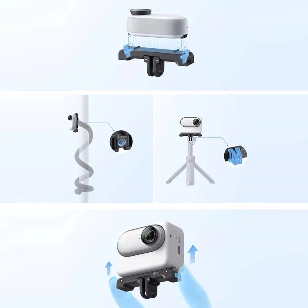 HEPAIL For Insta360 GO 3 Camera Magnetic Quick Release Base Aluminum Alloy Tripod Mount Adapter - 7