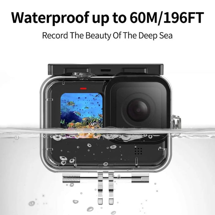 For GoPro 9 / 10 / 11 / 12 Waterproof Case Tempered Glass Film Filter Anti-fog Sheet Set - 5