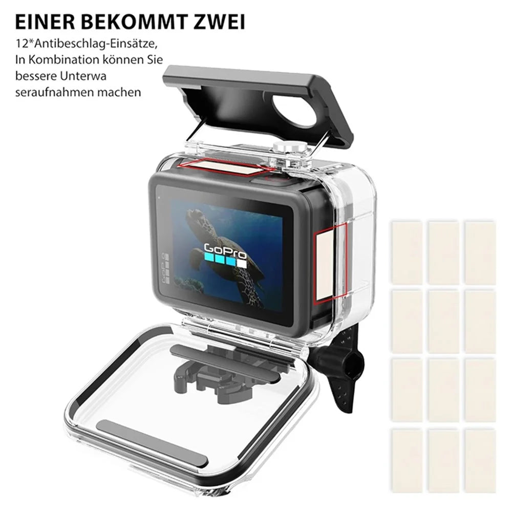 Accessories Kit for GoPro Hero 12 11 10 9 Waterproof Housing Tempered Glass Flim Filters - 7