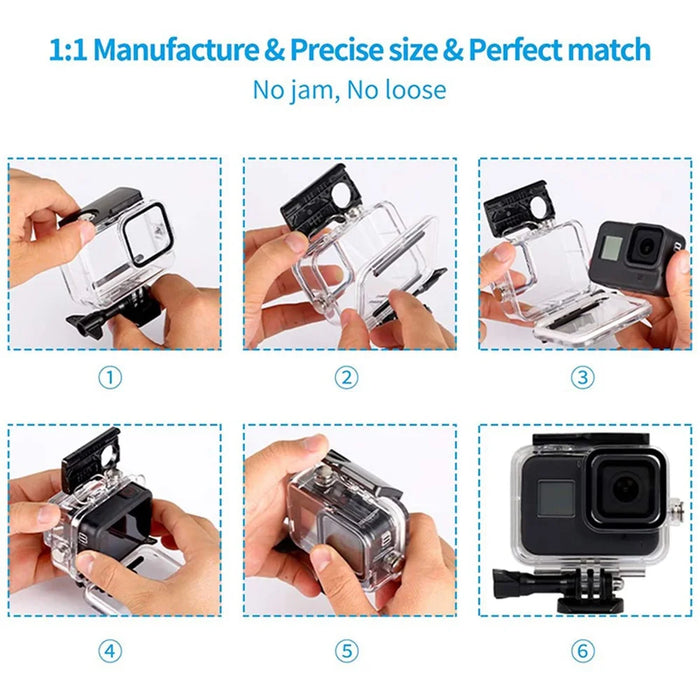 54-in-1 Accessories Kit for GoPro Hero 12 11 10 9 Waterproof Case Silicone Cover Tempered Glass Flim - 7