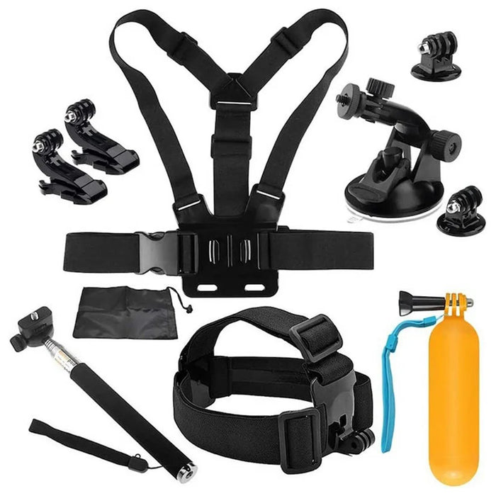 Universal 10-in-1 Sports Camera Accessories Kit for GoPro Hero 5 / 6 / 7 / 9 / 10 / 11 / 12 / 13 / DJI - 1