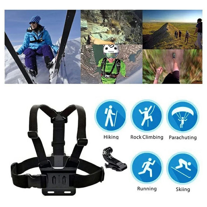 6-in-1 Accessories Kit for GoPro Hero Parts with Chest Strap, Mobile Phone Clip - 2