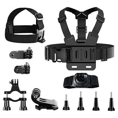 11-in-1 Universal Chest Mount Head Strap Outdoor Kit Set for Action Camera - 1