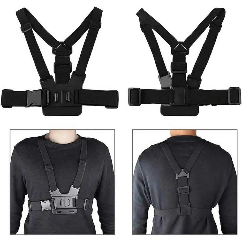 11-in-1 Universal Chest Mount Head Strap Outdoor Kit Set for Action Camera - 3