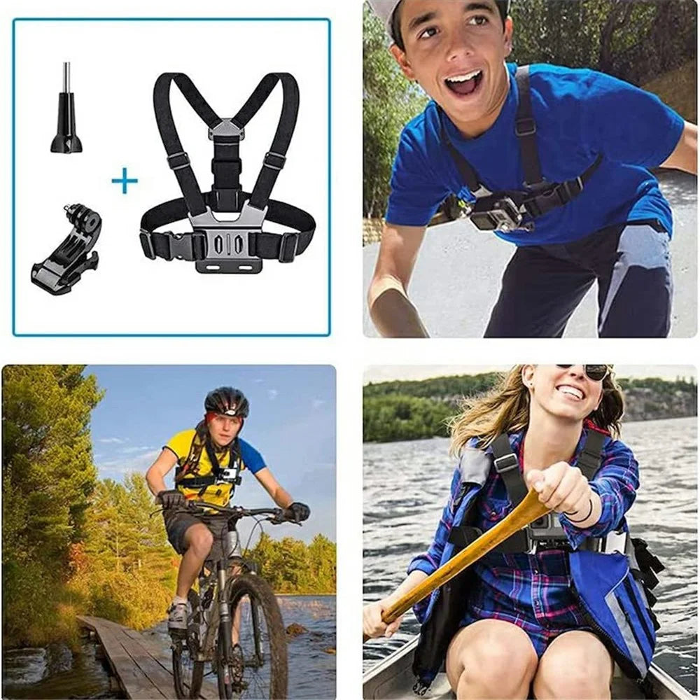 11-in-1 Universal Chest Mount Head Strap Outdoor Kit Set for Action Camera - 4