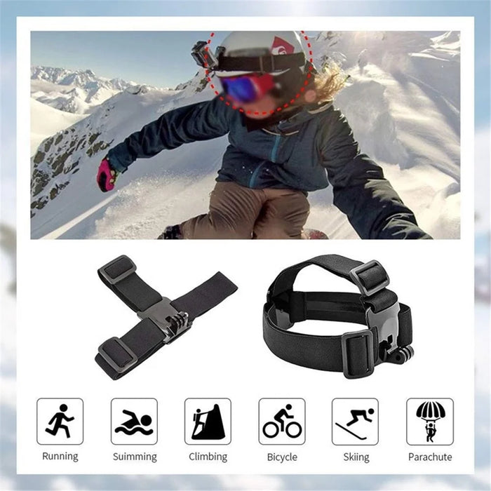 5-in-1 Accessories Kit for GoPro Hero Camera Outdoor Cycling Diving Parts with Chest Strap, Head Strap, Floating Grip - 2