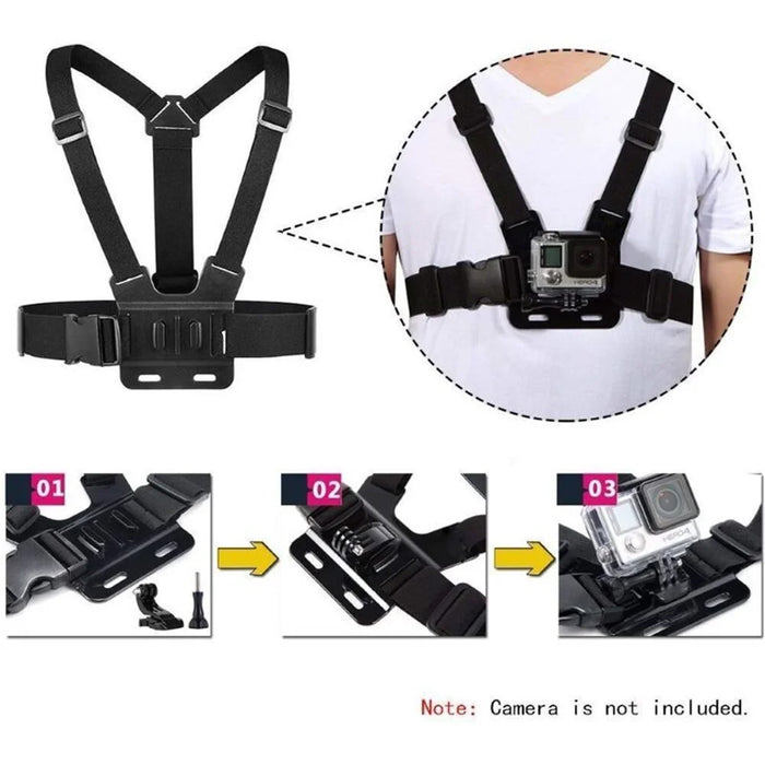 5-in-1 Accessories Kit for GoPro Hero Camera Outdoor Cycling Diving Parts with Chest Strap, Head Strap, Floating Grip - 4
