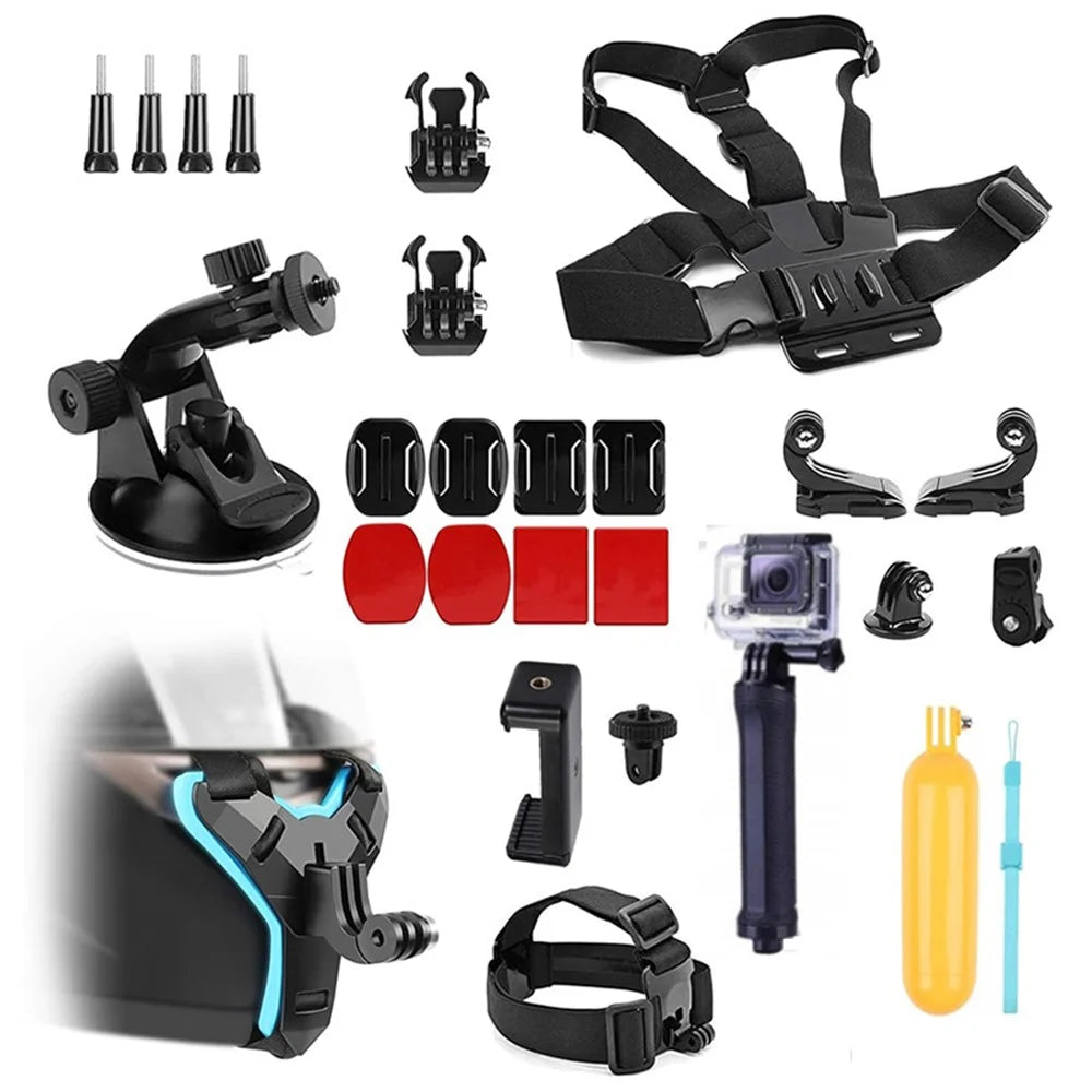 26-in-1 For GoPro Action Camera Universal Shooting Accessories Chest Strap Buoyancy Rod Kit - 1