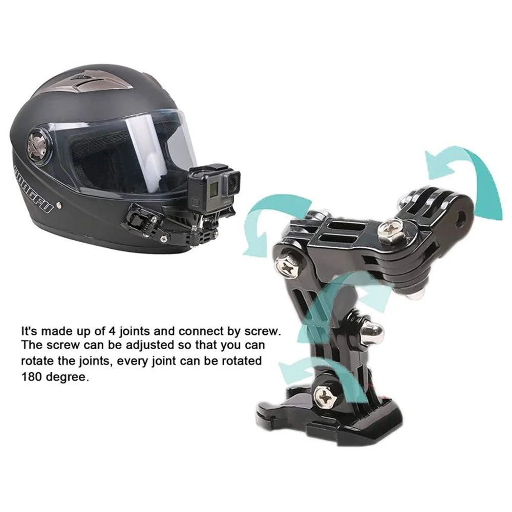 For GoPro Hero 9 / 10 / 11 / 12 / 13 Motorcycle Bicycle Helmet Mount Kit, 34-Piece Set Compatible with Sjcam, Xiaoyi, DJI - 3