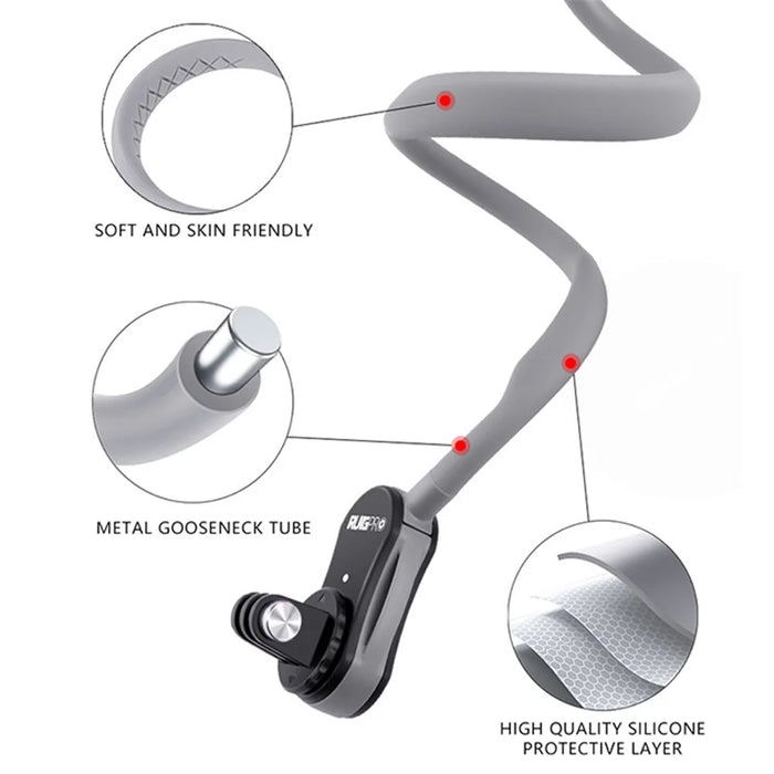 RUIGPRO For GoPro / Insta360 / DJI Action Camera Magnetic Neck Mount Bracket + Extension Arm - 2