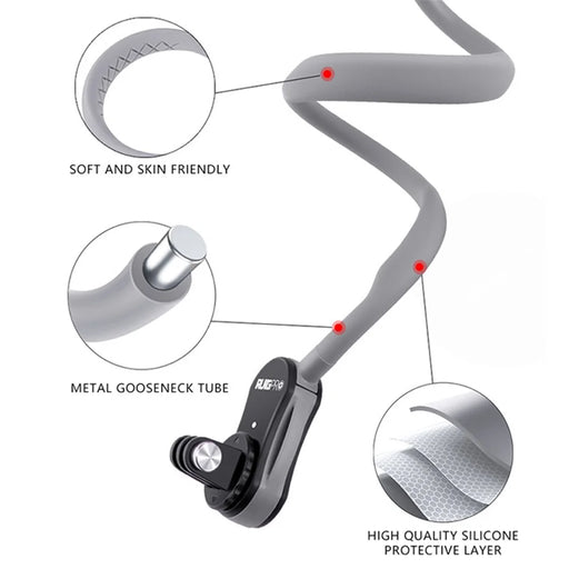 RUIGPRO For GoPro / Insta360 / DJI Action Camera Neck Mount Bracket + Anti-shake Strap + Extension Arm + Magnetic Phone Holder - 2