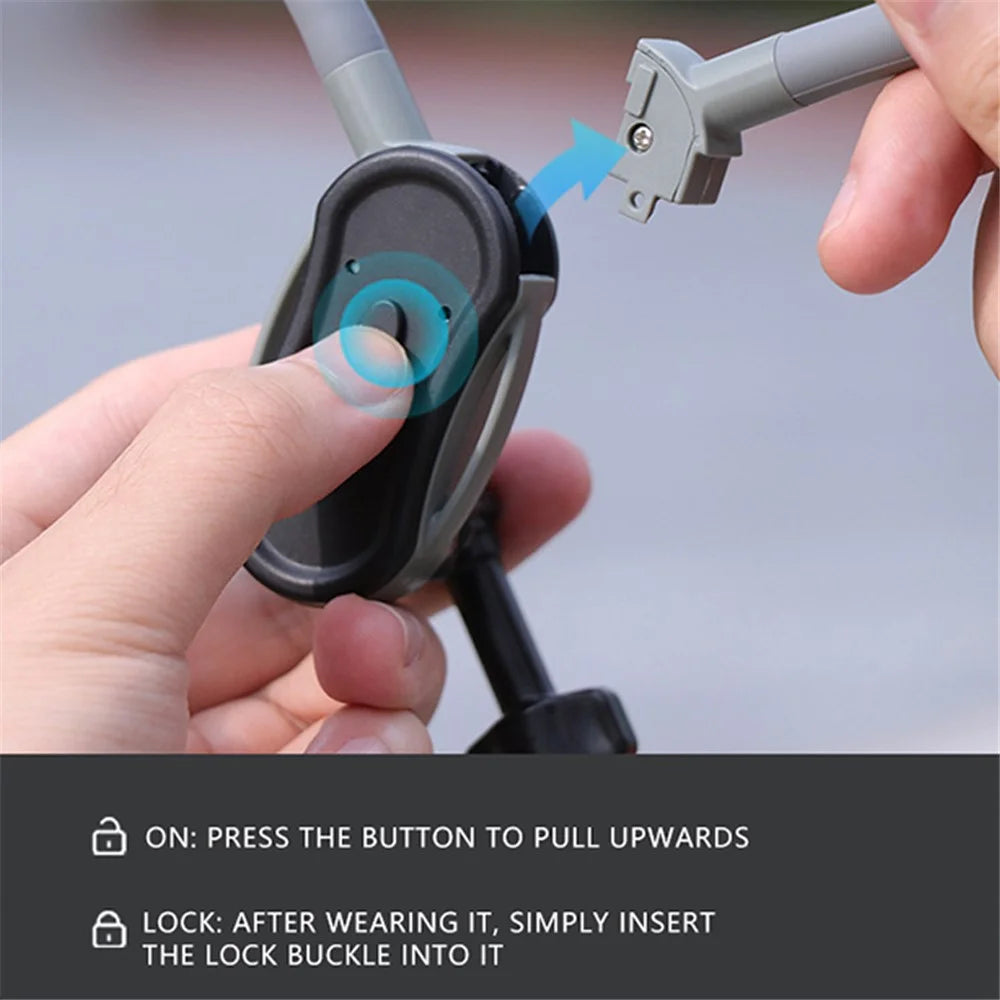 RUIGPRO For GoPro / Insta360 / DJI Action Camera Magnetic Neck Mount Bracket + Anti-shake Rope + Rotating Base - 5