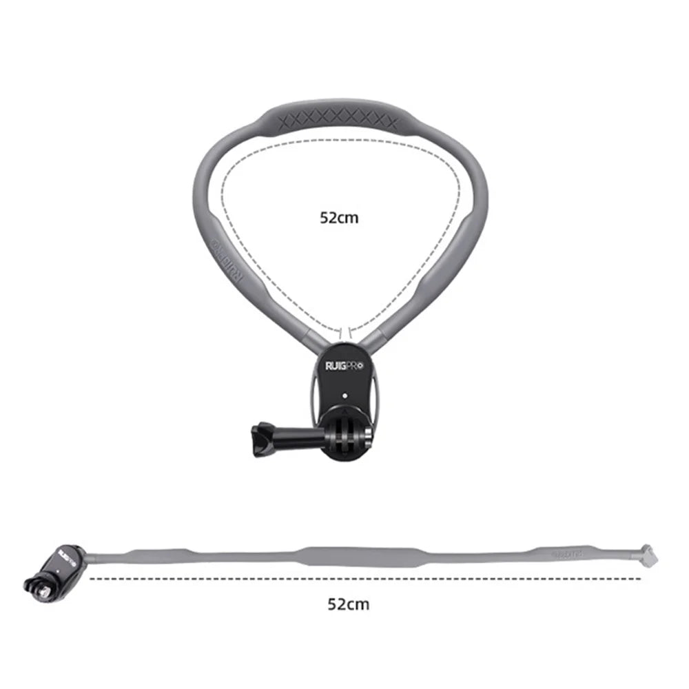 RUIGPRO For GoPro / Insta360 / DJI Action Camera Magnetic Neck Mount Bracket + Anti-shake Rope + Rotating Base - 7