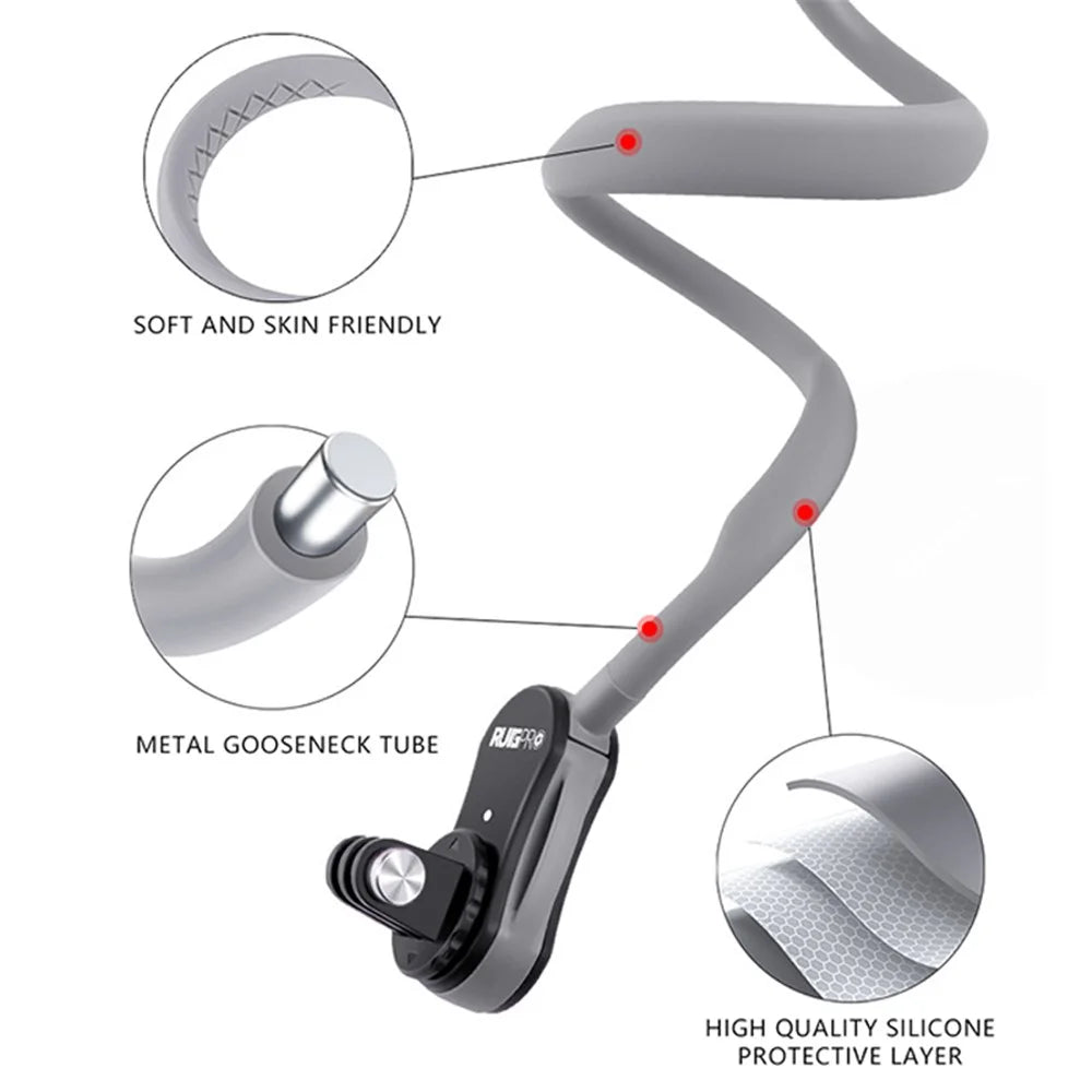 RUIGPRO For GoPro / Insta360 / DJI Action Camera Magnetic Neck Mount Bracket + Anti-shake Rope - 2