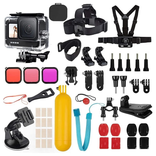 42-in-1 Accessories for GoPro Hero 9 / 10 / 11 / 12 Action Camera Chest Strap 60m Waterproof Case Lens Filter Set - 1