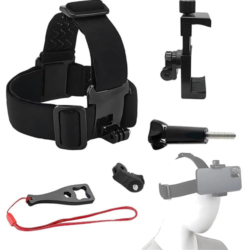 5-in-1 Action Camera Accessories Kit Head Strap with Phone Clip and Wrench for GoPro - 1