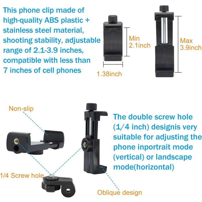 Universal Camera Chest Head Mount Strap Plastic+Alloy+Nylon Phone Clip Holder Bracket - 3