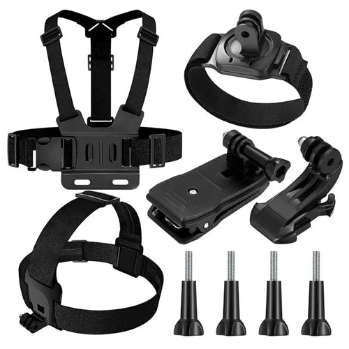 For GoPro Hero 9 / 8 / 7 / 6 / 5 9-in-1 Chest Strap Head Strap J-hook Base Sports Camera Accessories Kit - 1