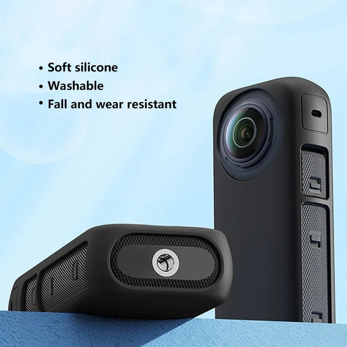 For Insta360 X4 Action Camera Silicone Case Drop Protection Sleeve Cover - Black - 4