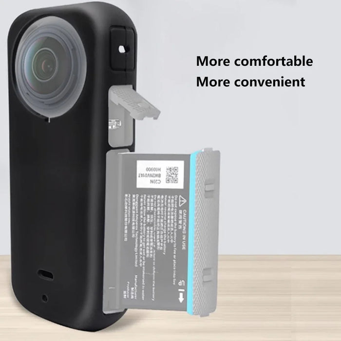 For Insta360 X4 Action Camera Silicone Case Drop Protection Sleeve Cover - Black - 5