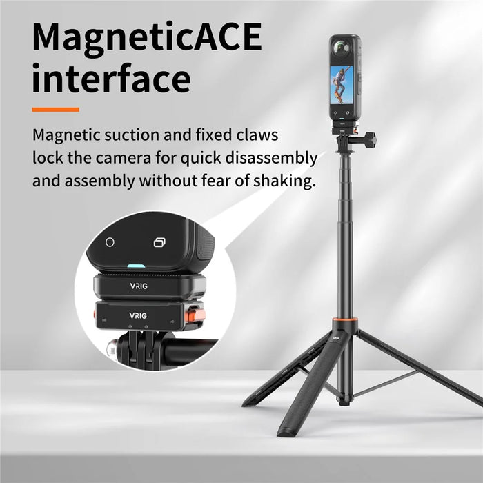 VRIG For Insta360 X4 Camera Adapter Metal Base Connector with ACE+1 / 4 Inch+For DJI-AC 3-In-1 Interfaces - 6