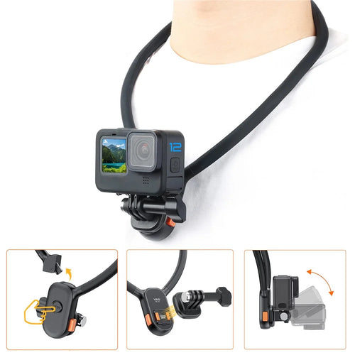 VRIG AC01 Magnetic Neck-Mount Holder for Claw Mini Action Camera Necklace Holder Bracket for Fishing, Biking, Vlogging - 1