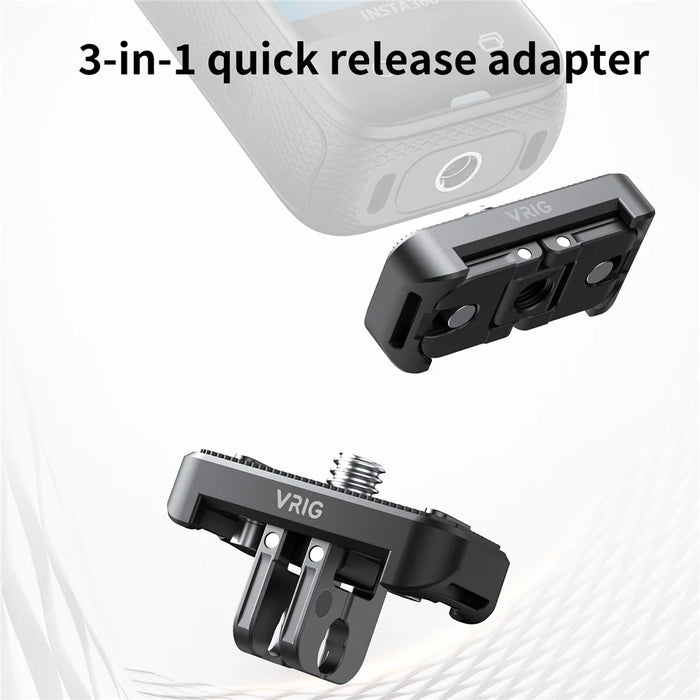 VRIG For Insta360 X4 Action Camera Aluminum Alloy Magnetic Quick Release Adapter - 3