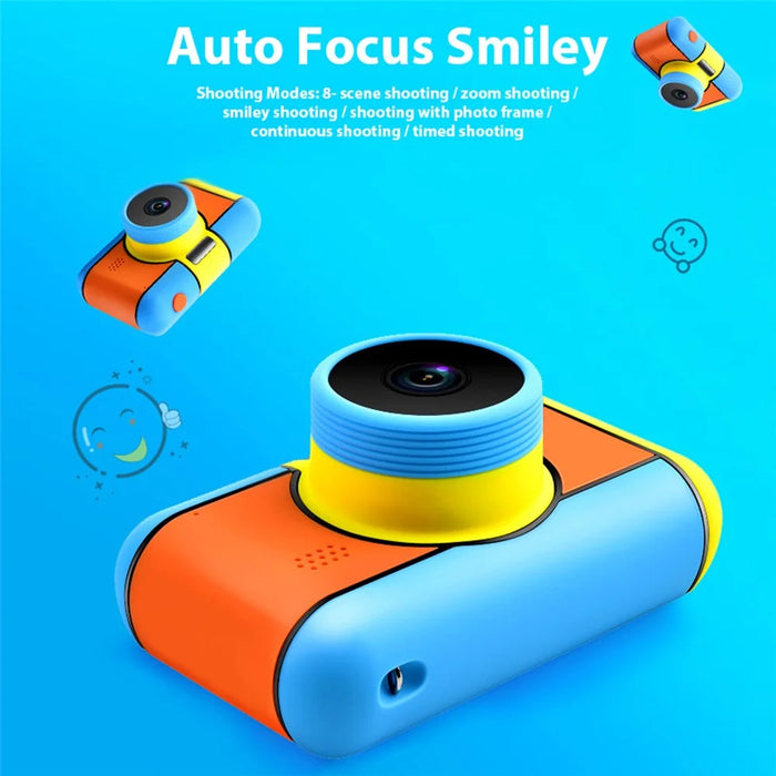 D7 2.4 Inch IPS Screen Dual Lens HD Kids Digital Camera Video Recorder - Splicing Blue - 7